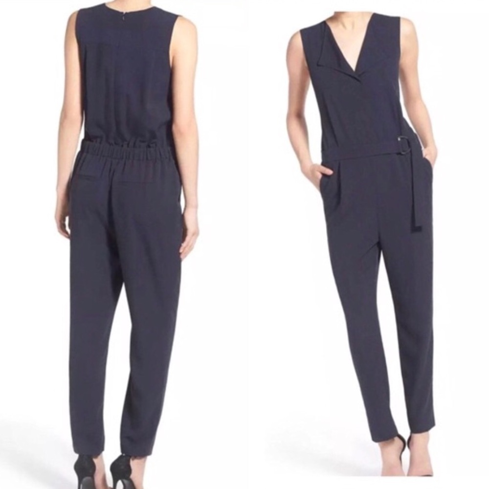 Trouve Sleeveless Navy Jumpsuit
